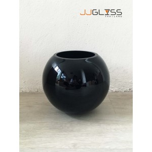 BLACK-H0039-21TL - Black Handmade Colour Vase, Height 20.9 cm.